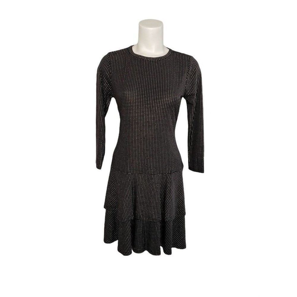 Michael Kors Shift Dress Women's Small Black Gold‎ Metallic Stretchy NEW